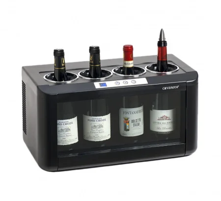 cavanova cooling unit with 4 wine bottles